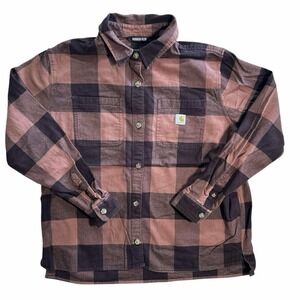 Carhartt Shirt Plaid Loose Fit Rugged Flex Flannel Women's Large